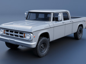 Dodge W200 Power Wagon Crew Cab 1970 3D Baskı Modeli
