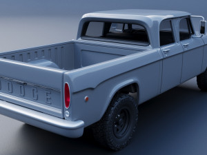 Dodge W200 Power Wagon Crew Cab 1970 3D Baskı Modeli