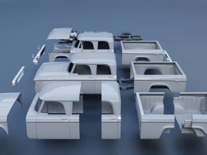 Dodge W200 Power Wagon Crew Cab 1970 3D Print Model