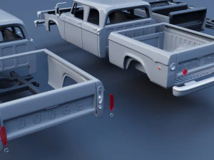 Dodge W200 Power Wagon Crew Cab 1970 3D Print Model