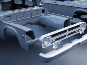Dodge W200 Power Wagon Crew Cab 1970 3D Baskı Modeli