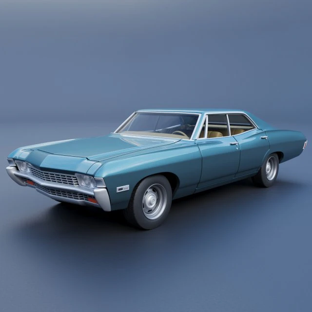 Chevrolet Impala 4 Door 1968 3D Print Model .c4d .max .obj .3ds .fbx .stl .blend 
