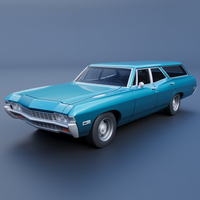 Chevrolet Impala Wagon 1968 Modèles 3D en vedette .c4d .max .obj .3ds .fbx .stl .blend 