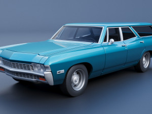 Chevrolet Impala Wagon 1968 Modèles 3D en vedette