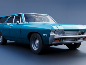 Chevrolet Impala Wagon 1968 Modèles 3D en vedette