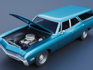 Chevrolet Impala Wagon 1968 Modèles 3D en vedette