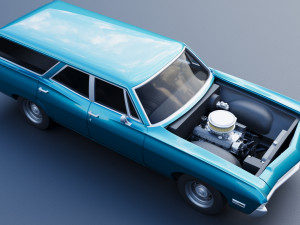 Chevrolet Impala Wagon 1968 Modèles 3D en vedette