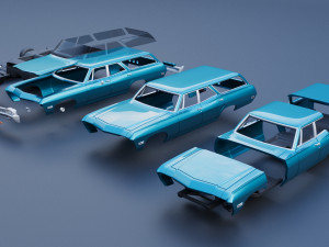 Chevrolet Impala Wagon 1968 Modèles 3D en vedette