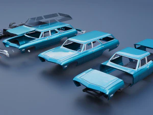 Chevrolet Impala Wagon 1968 3D Print Model