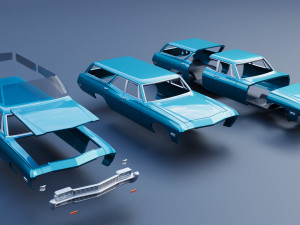 Chevrolet Impala Wagon 1968 Modèles 3D en vedette