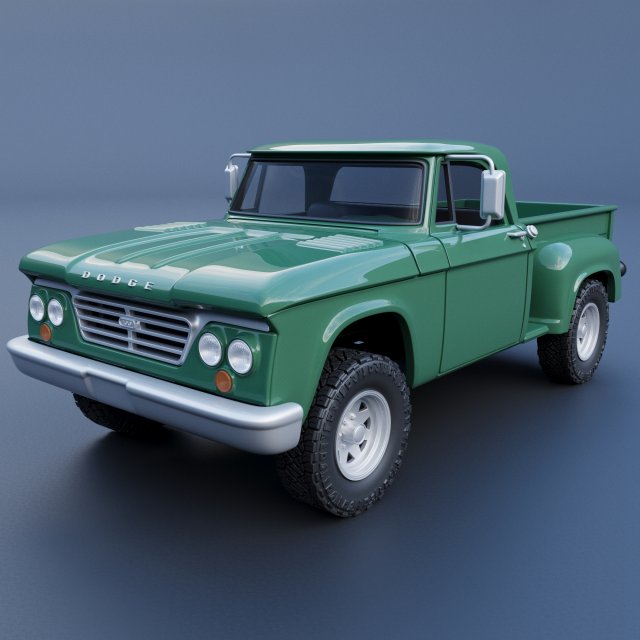 Dodge Power Wagon W100 1962 3D Print Model .c4d .max .obj .3ds .fbx .stl .blend 