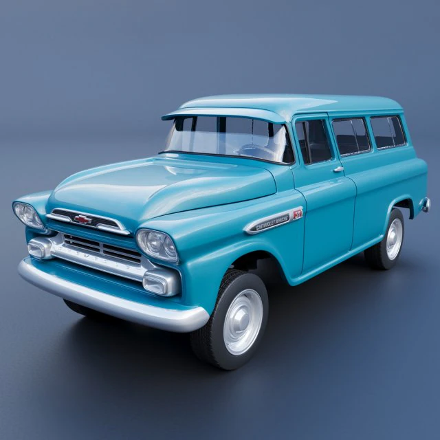 Chevrolet Suburban 1959 3D Print Model .c4d .max .obj .3ds .fbx .stl .blend 