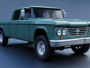 Dodge W200 Power Wagon Crew Cab 1962 3D Print Model