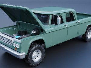 Dodge W200 Power Wagon Crew Cab 1962 3D Print Model