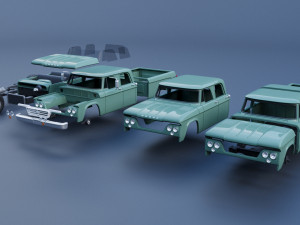 Dodge W200 Power Wagon Crew Cab 1962 3D Print Model