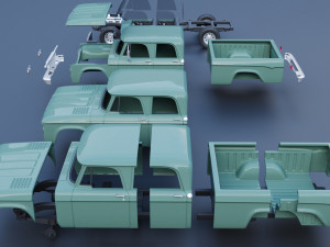 Dodge W200 Power Wagon Crew Cab 1962 3D Print Model