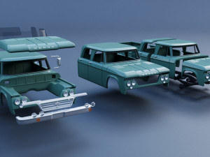 Dodge W200 Power Wagon Crew Cab 1962 3D Print Model