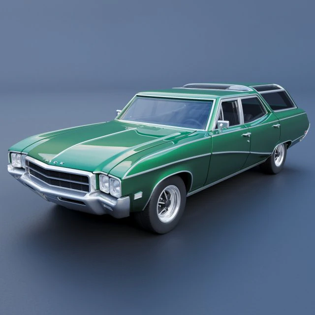 Buick Sport Wagon 1969 3D Print Model .c4d .max .obj .3ds .fbx .stl .blend 
