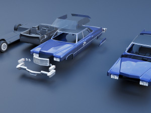 Cadillac Deville 1970 4 Door 3D-Druckmodell