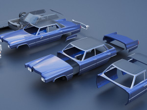 Cadillac Deville 1970 4 Door 3D-Druckmodell