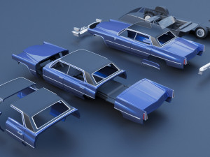 Cadillac Deville 1970 4 Door 3D-Druckmodell