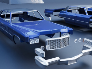 Cadillac Deville 1970 4 Door 3D-Druckmodell