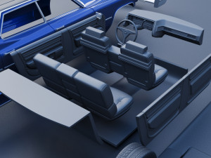 Cadillac Deville 1970 4 Door 3D-Druckmodell
