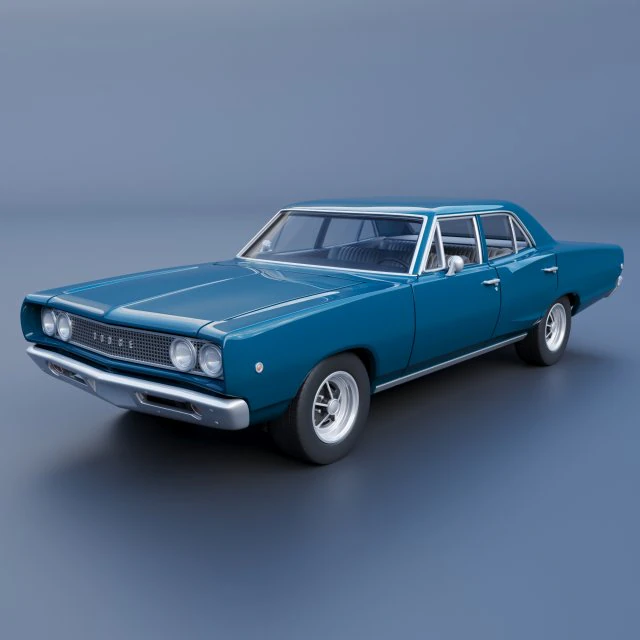 Dodge Coronet 4 Door 1968 3D Print Model .c4d .max .obj .3ds .fbx .stl .blend