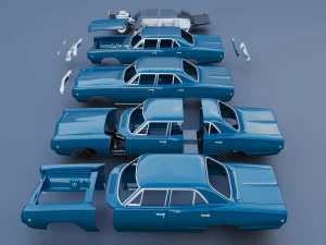 Dodge Coronet 4 Door 1968 3D Print Model
