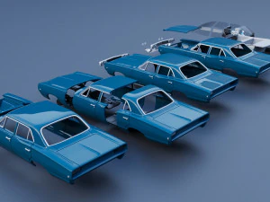 Dodge Coronet 4 Door 1968 3D Print Model
