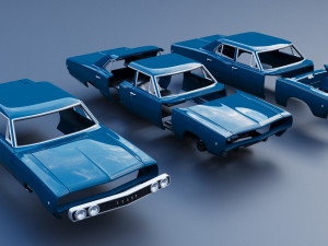 Dodge Coronet 4 Door 1968 Model Cetak 3D