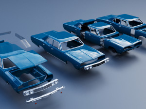 Dodge Coronet 4 Door 1968 Model Cetak 3D