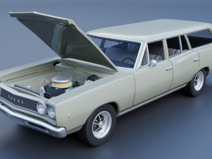 Dodge Coronet Wagon 1968 3D Baskı Modeli