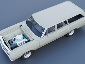 Dodge Coronet Wagon 1968 3D Baskı Modeli
