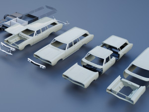 Dodge Coronet Wagon 1968 3D Baskı Modeli