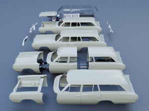 Dodge Coronet Wagon 1968 3D Baskı Modeli