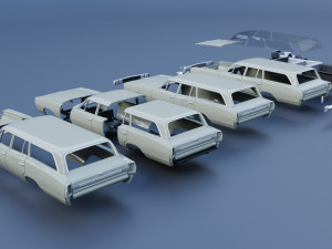 Dodge Coronet Wagon 1968 3D Baskı Modeli