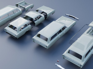 Dodge Coronet Wagon 1968 3D Baskı Modeli