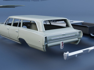 Dodge Coronet Wagon 1968 3D Baskı Modeli