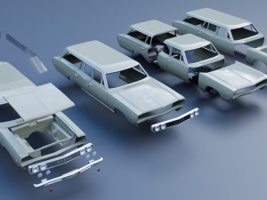 Dodge Coronet Wagon 1968 3D Baskı Modeli