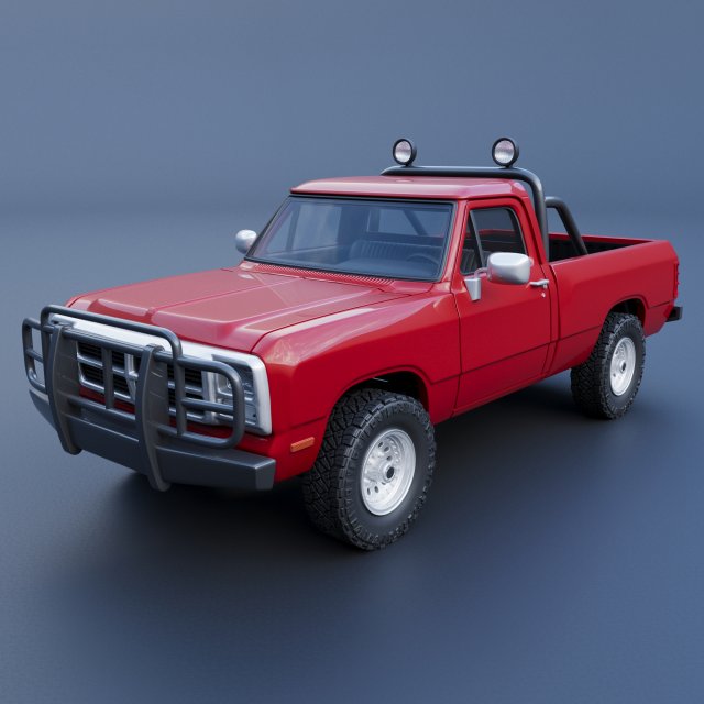 Dodge Ram 150 Regular Cab 1991 3D Принт Модель .c4d .max .obj .3ds .fbx .stl .blend 