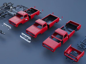 Dodge Ram 150 Regular Cab 1991 3D Print Model