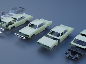 Plymouth Valiant 100 4 Door 1968 3Dプリントモデル