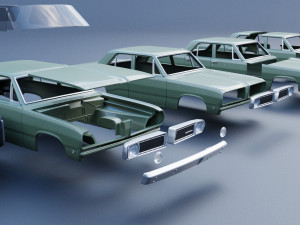 Plymouth Valiant 100 4 Door 1968 3Dプリントモデル