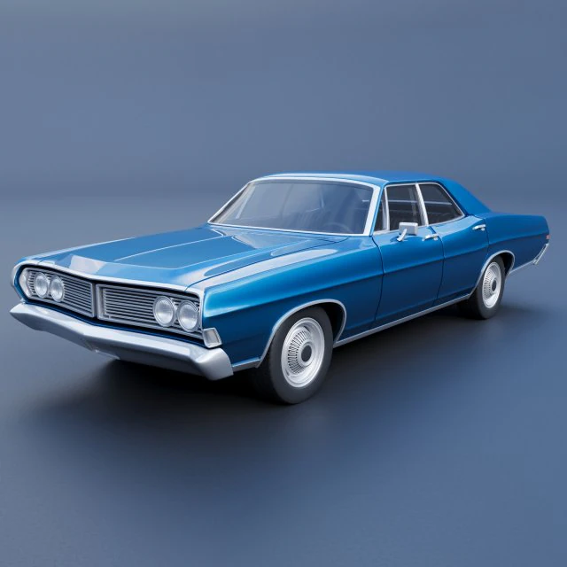 Fo rd Galaxie 500 4 Door 1968 3D Print Model .c4d .max .obj .3ds .fbx .stl .blend 