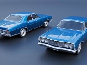 Fo rd Galaxie 500 4 Door 1968 Modèles 3D en vedette