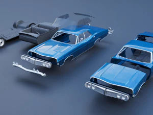 Fo rd Galaxie 500 4 Door 1968 3D Print Model