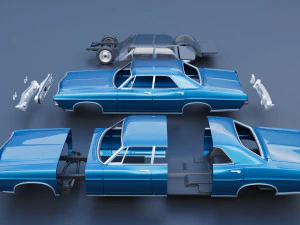 Fo rd Galaxie 500 4 Door 1968 3D Print Model