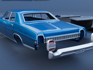 Fo rd Galaxie 500 4 Door 1968 Modèles 3D en vedette