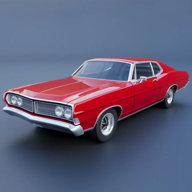 Fo rd Galaxie 500 Fastback 1968 3D Print Model .c4d .max .obj .3ds .fbx .stl .blend 